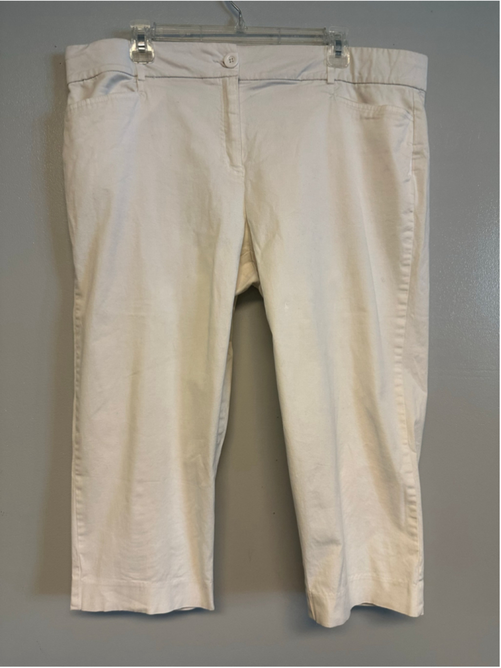 Kim Rogers White Cropped Pants Size 16W High Rise